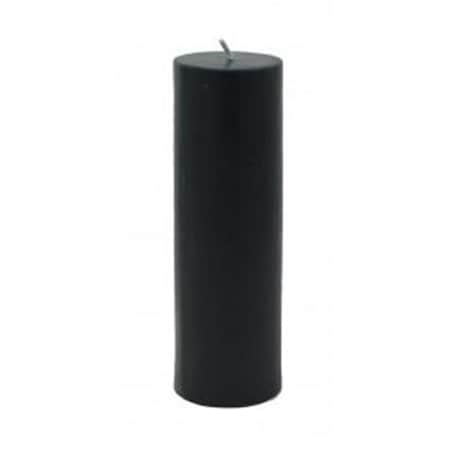 Zest Candle CPZ-122-24 2 X 6 In. Black Pillar Candle -24pcs-Case - Bulk